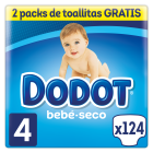 Dry Baby Diaper Size 4 with 124 Units + 128 wipes