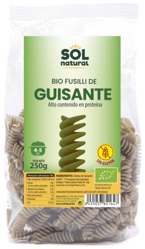 Organic Gluten-free Pea Fusilli 250 gr