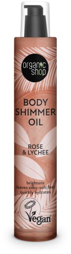 Organic Shop Body Shimmer Oil Rose and Lychee 100 ml
