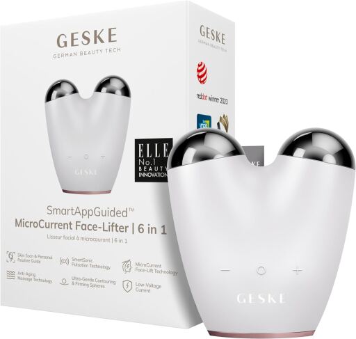 Geske Smart App Guided Facial Lifting Microcurrent 6 In 1 White
