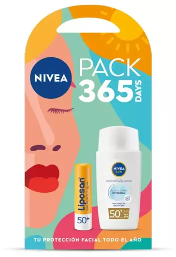 Nivea Sun Invisible Daily Fluid Spf50 + Liposan Spf50 Pack 2 Pieces
